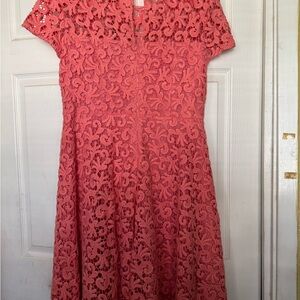 St. John Coral Lace Midi Dress